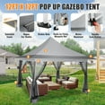 thumbnail image 5 of COBIZI 11.8x11.8 Outdoor Gazebo,Patio Gazebo Canopy with Mosquito Netting,Shade Tent for Party, Backyard, Deck, Patio Lawn&Garden,Complete Gazebo Canopy with Steel Frame Double Roof Tops,Light Gray, 5 of 12