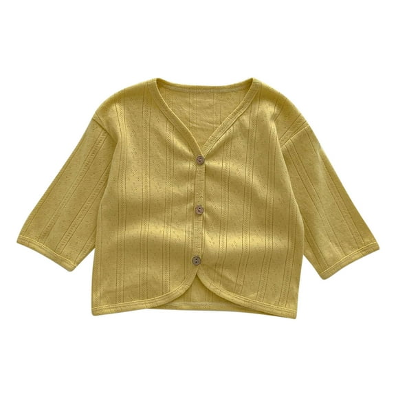 Dealovy Baby Boy Girl Thin Cardigan Infant Unisex Long Sleeve Comfy Cardigans Button down Outerwear