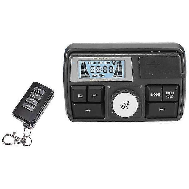 Motorcycle Audio MP3 Radio Sound System Stereo Speakers Bluetooth Waterproof FM 5 EQ Functions LCD