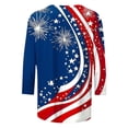thumbnail image 4 of lcziwo Women Patriotic T Shirt Plus Size Comfortable Memorial Lightweight Shirts Celebration Printed Holiday Casual Crew Neck Tee Top Blue XL, 4 of 5