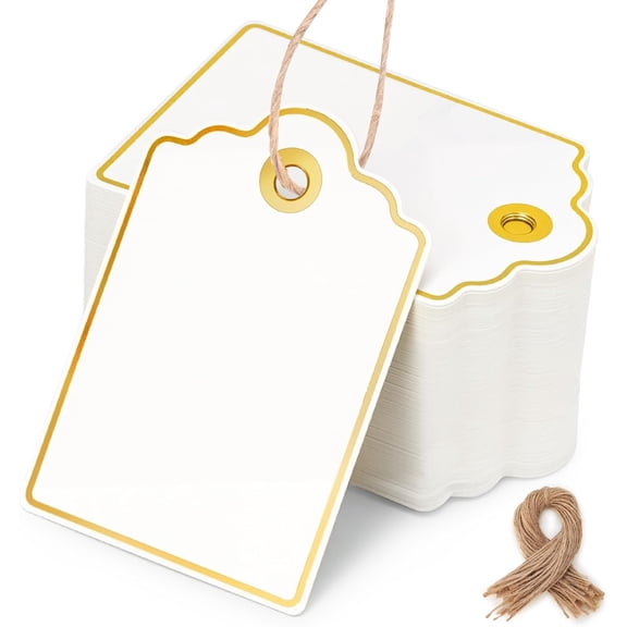 Gift Tags with String Attached, Paper Tags with String Hanging Label for Party Wedding Birthday