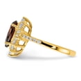 thumbnail image 3 of Finest Gold Cheryl M Sterling Silver & Gold-Plated Teardrop Brown CZ Ring - Size 7, 3 of 5