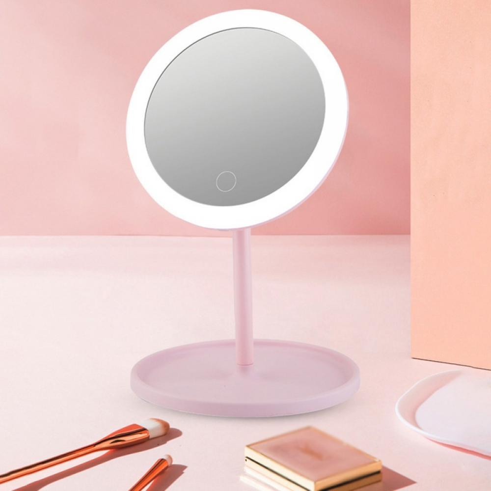 Standing Tabletop Makeup Mirror Touch Screen Vanity Mirror with LED