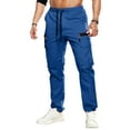 thumbnail image 3 of Mohiass Cargo Pants for Men Hiking Relaxed Fit Casual Baggy Pants Lightweight Outdoor Elastic Waist Joggers Trousers with Pockets Royal Blue L, 3 of 8
