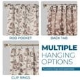 thumbnail image 3 of Superior Blackout Leaves Back Tab Curtains Set of 2, Light Filtering Curtain Panel Set, White-Copper, 52"W x 84"L, 3 of 9