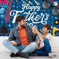 thumbnail image 2 of Happy Fathers Day Banner Decorations for Party, Blue Happy Father's Day Backdrop Decor, Fathers Day Party Supplies 5.9x3.6ft, 2 of 6