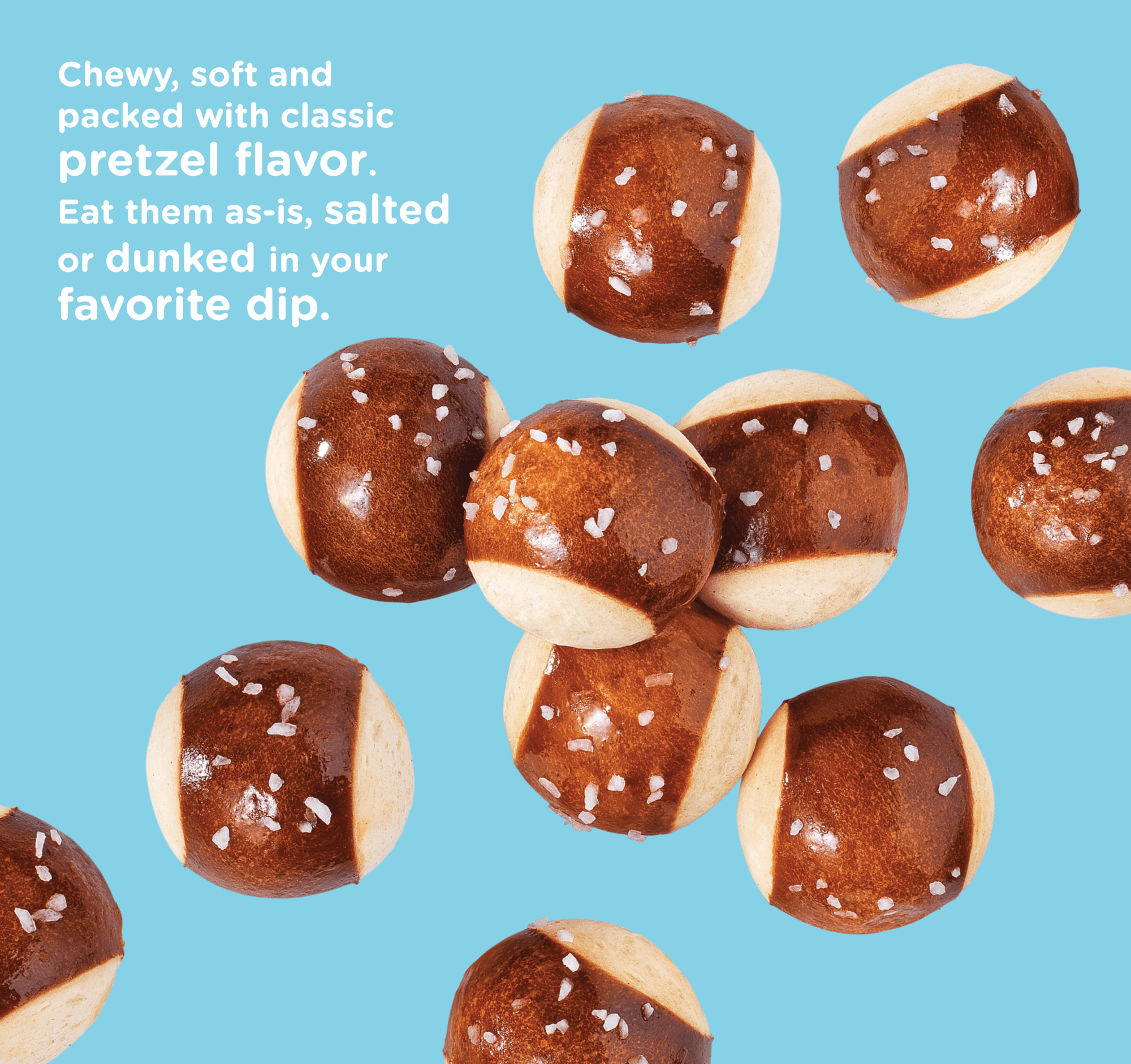 Pretzilla Soft Pretzel Bread Bites with Salt Packet, Vegan, Non-GMO, Shelf-stable, 12.3 oz