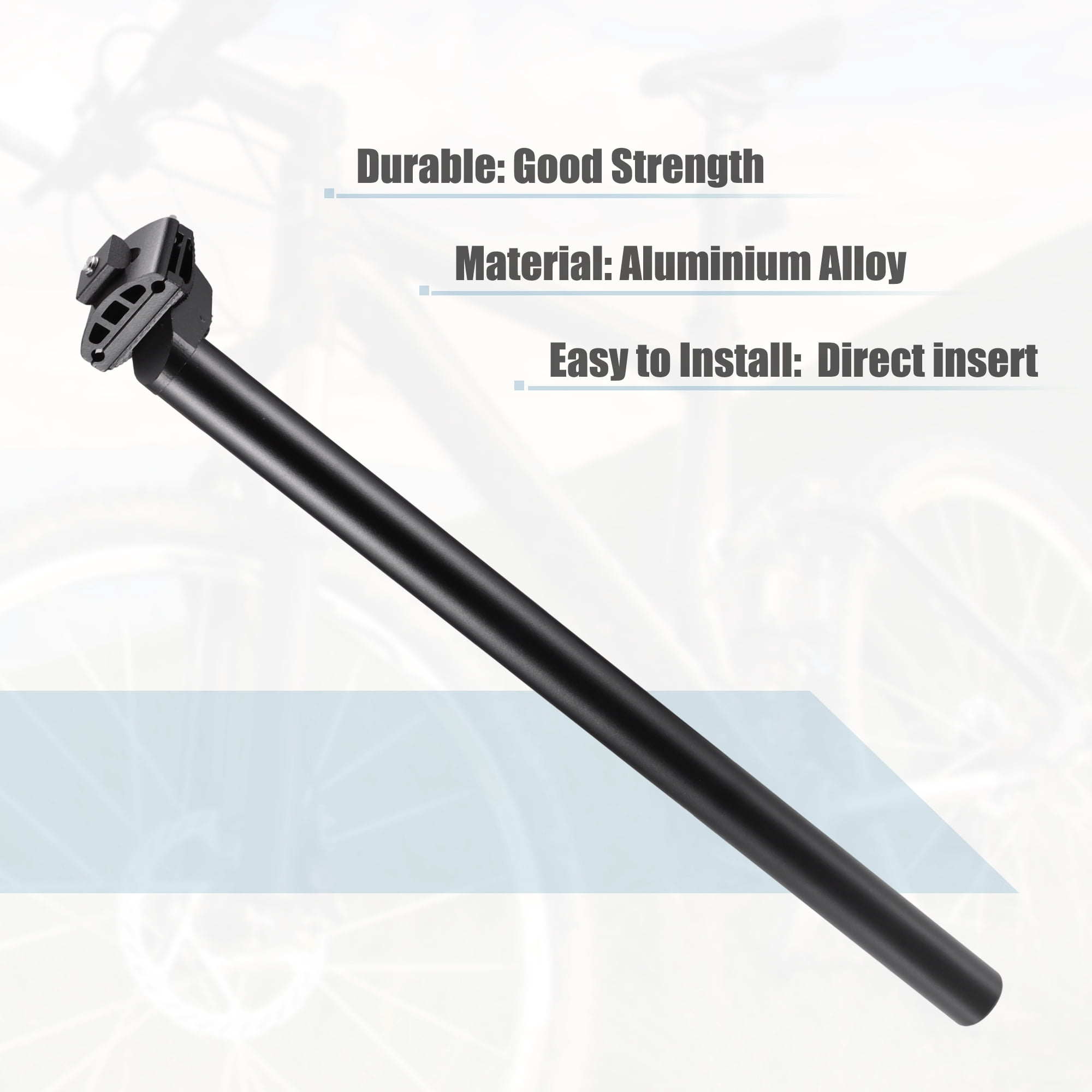 Unique Bargains Bike Seat Post Aluminum Alloy Bicycle Mountain Saddle Pole 27.2x450mm