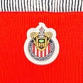 thumbnail image 3 of Icon Sports Official Chivas de Guadalajara Red Pom Beanie with Pin Stripe Pattern Soccer Fan Apparel, 3 of 3