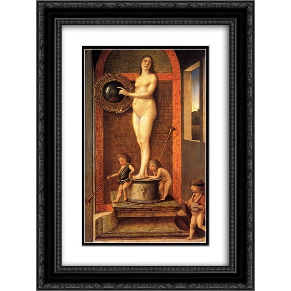 Giovanni Bellini 2x Matted 18x24 Black Ornate Framed Art Print 'Allegory of Vanitas'