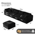 thumbnail image 2 of Bone-Free Modular Sofa with Free Combination, Oversized Living Room Sofa Set, Deep Seat Design, Soft Chenille Fabric, Modern L-Shaped Lounge Sofa（Black）, 2 of 7