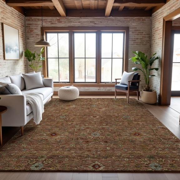 Addison Rugs Mayfield Premium Machine Washable Transitional Global Paprika Rectangle Rug, 10' x 14'