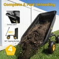 thumbnail image 2 of Firstness Garden Dump Cart, 600 lbs. 4 Cu. Ft. Heavy Duty Garden Wagon for Yard, Lawn & Landscaping, Yellow, 2 of 11