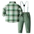 thumbnail image 4 of RTKFRFLM Christmas Boys Outfits Sets Winter Boys Outfits Sets Stylish Long Sleeve Checkered Shirt And Suspender Pants Set Young Gentlemen And Everyday Wear Casual Wear Clothing Sets,Size 5, 4 of 6