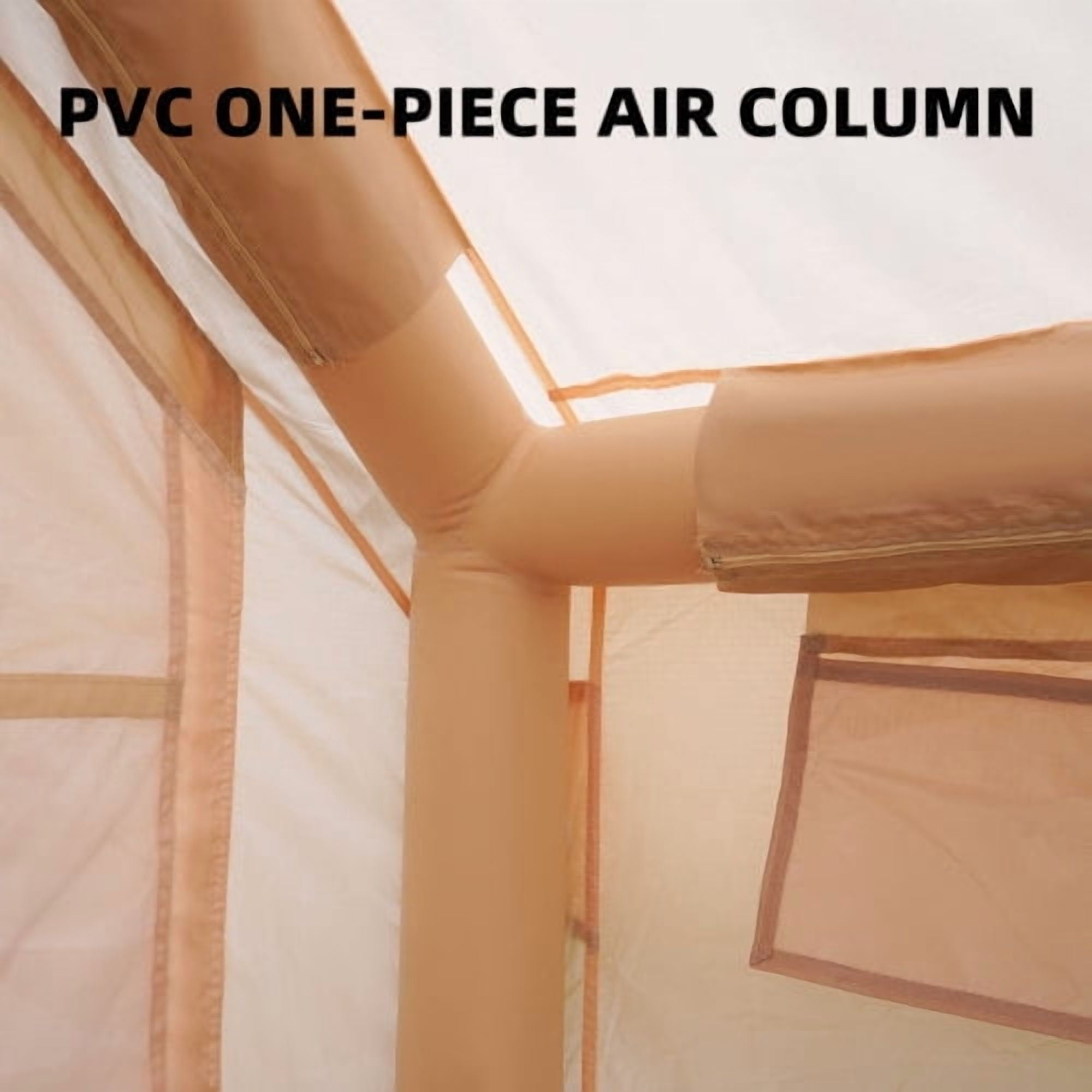 Esheno Inflatable Cabin Tent with Mesh Chimney Window 4-Season Waterproof Oxford Hand Pump 118.11x82.68x78.74"