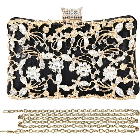 Evening Bag for Women Clutch Bag Sparkly Sequin Glitter Handbag Floral Shoulder Bag