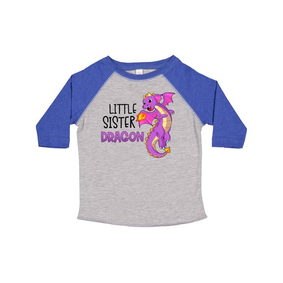 Inktastic Little Sister Cute Purple Dragon Girls Toddler T-Shirt