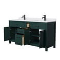 thumbnail image 3 of Wyndham Collection Beckett 66" Wood Double Bathroom Vanity in Green/Matte Black, 3 of 6