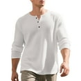 thumbnail image 5 of Mgmyaa Men's Button-Down Waffle Knit Shirt Breathable Long Sleeve Thermal Henley Casual Loungewear Pullover Work Shirt, 5 of 8