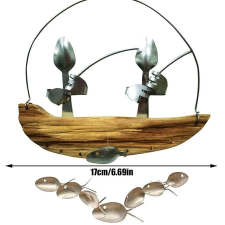 

DYWADE Home Chandelier Wind Chimes Angler Wind Chimes Fishing Spoon Head One Person Two People Three People Bell