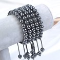 thumbnail image 2 of Natural Healing Power Gemstone Crystal Beads Unisex Adjustable Macrame Bracelets 8mm,Hematite, 2 of 4