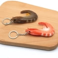 thumbnail image 3 of SPRING PARK 1pc Simulation Prawn Exquisite Detail Keychain Pendant DIY Decoration, High Simulation Food Prawn Model Dollhouse Toy for Kitchen Scene, 2.95", 3 of 7