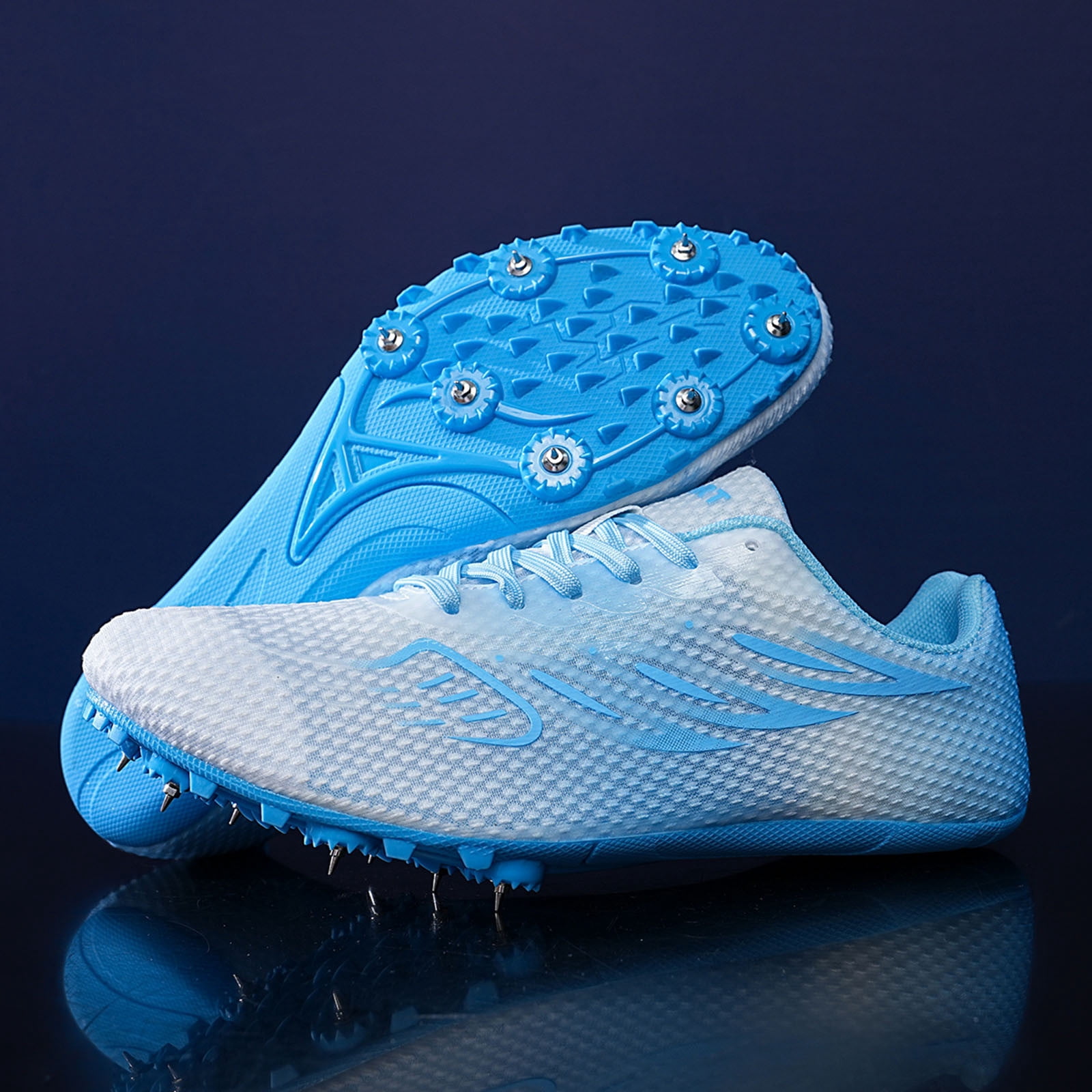 Win s Way Men's Track and Field Sprint Shoes, 8-Nails Professional Athletic Running Sneakers