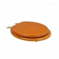 thumbnail image 7 of Renovators Supply Light Oak Wooden Toilet Seat Round Toilet Seat w/Brass PVD Hinges and Non Slip Bumper Pack of 2, 7 of 7