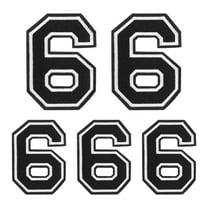 Iron on Number Patches, 5PCS Number 6 Iron on Embroidered Patch for Repairing Clothing (4.4"/3.1", Black )