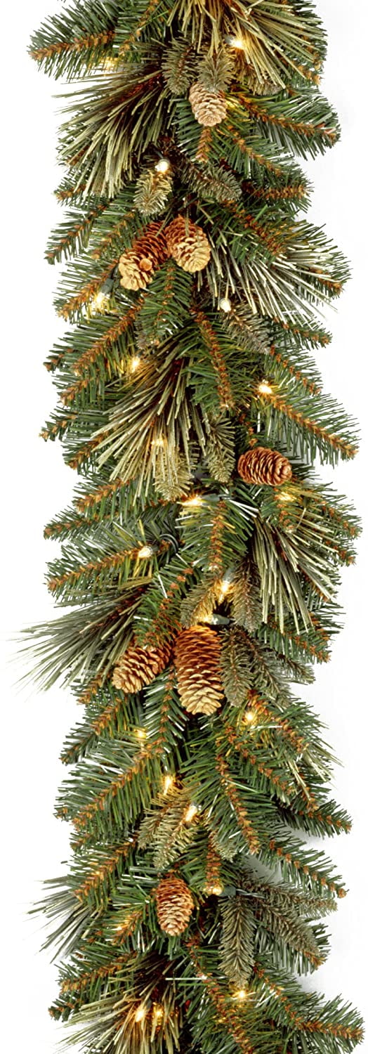 Set Of 2 Metallic Shine Silver 9ft Christmas Tree Bead Garland Decoration 