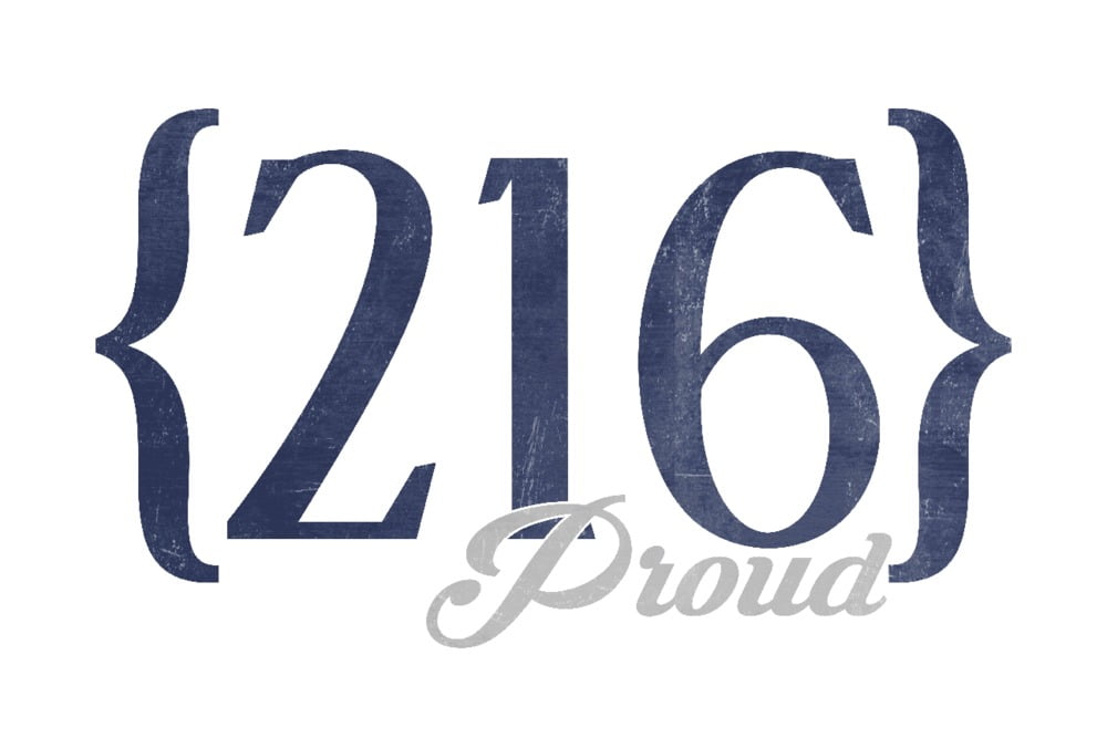 Cleveland, Ohio, 216 Area Code (Blue) (36x54 Giclee Gallery Art Print ...
