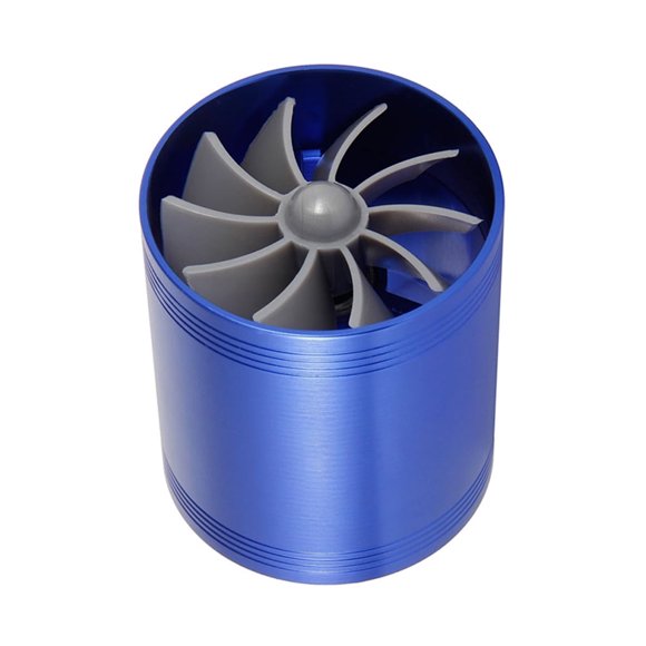 Air Intake Turbonator Supercharger Power Air Intake Turbo Fan Car Air Intake Double Fan Turbine Charger Fuel Saver Turbo Charger for Car Truck SUV