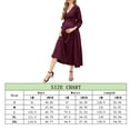 thumbnail image 5 of Women's Maternity Dress V-neck Long Sleeve Pleated Maternity Casual Maxi Dresses, 5 of 5