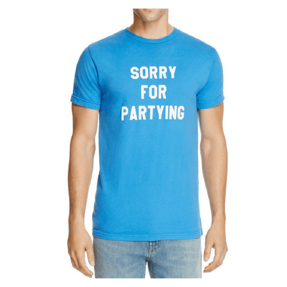 Sub_Urban Riot Sorry for Partying Mens Graphic T-Shirt, Blue, XL