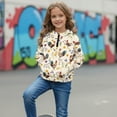 thumbnail image 3 of Xoenoiee Rooster Chicken Floral Print Girls Half Zip Up Sweatshirt Long Sleeve Pullover Cropped Hoodie Fall Trendy Back to School Fall Clothes, Size 7-8 Years, 3 of 7