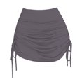 thumbnail image 3 of yunLCZ Pants for Women High Waisted Women's White Mini Skirt Side Drawstring Stretchy Ruched Bodycon Short Mini Skirt, 3 of 3