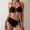 Black, variant on UTSJKR Women's Solid Cami Strap Bikini Set, Wire Free Triangle Split Bathing Suit, Sexy Slim Fit Holiday Beach Swimwear Black L