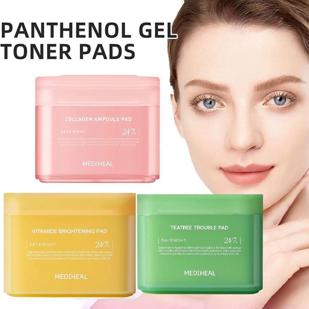 Almohadillas tonificadoras de gel de pantenol, ampollas de colágeno y vitaminas, almohadillas iluminadoras, 100 almohadillas nuevas Better