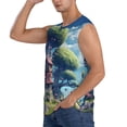 thumbnail image 3 of Fotbe Fantasy Treehouse Planet Scene Men's Camiseta sin Mangas Estampada para Hombres, Playera Casual para Gimnasio, Entrenamiento, Playa-Medium, 3 of 7