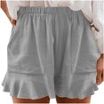 thumbnail image 2 of Titcea Summer Shorts for Women Elastic Waist Solid Color Drawstring Shorts Loose Comfort Summer Casual Shorts with Pockets, Gifts for Mom/Her, 2 of 9