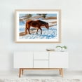thumbnail image 5 of Wild Pony on Assateague Island in Winter, Maryland - Berlin Maryland Photography Horse Winter Wildlife Snow Nature Rural Animal Oak Framed Wall Art Print 16 x 24 inches, 5 of 6