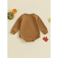 thumbnail image 4 of Musuos Baby Girls Casual Romper 3 6 12 18 Months Long Sleeve Crewneck Letter Pumpkin Embroidery Halloween Clothes Tops, 4 of 8