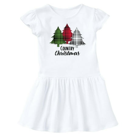 

Inktastic Country Christmas Plaid Trees Gift Baby Girl Dress