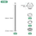 thumbnail image 3 of Uxcell 4-Pack Tornillo de Cabeza Hexagonal con Tuercas, Arandelas Planas y de Bloqueo M5x100mm, 3 of 6