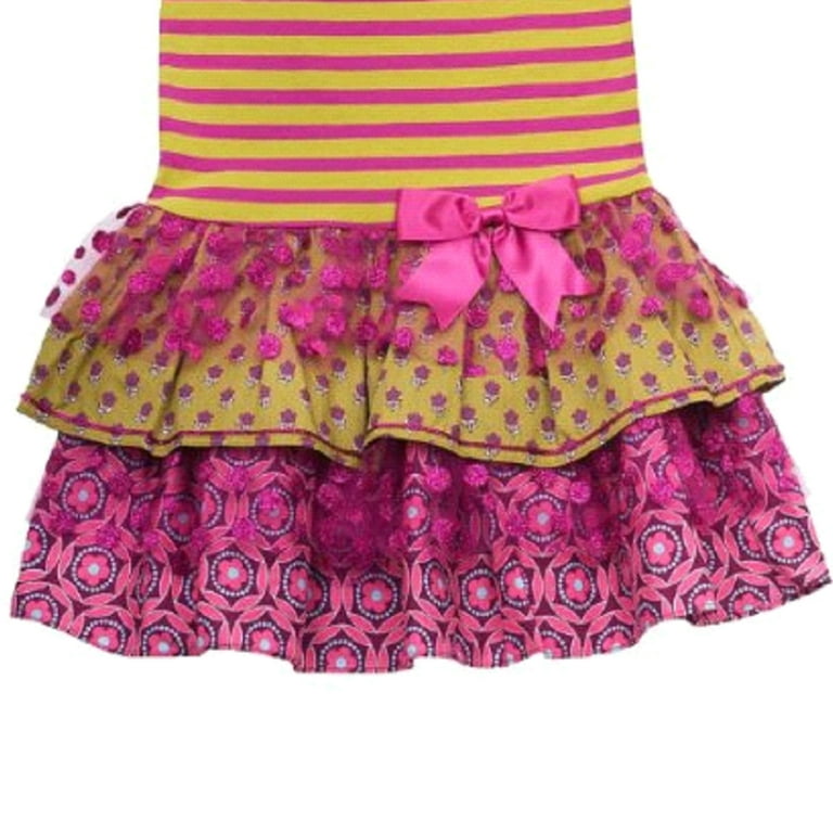 Rare Editions Little Girl's Purple/Olive Green Striped Tutu Dress (Size 5)  - Walmart.com