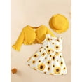 thumbnail image 6 of BemeyourBBs Baby Girl Fall Outfits Sunflower Dress + Long Sleeve Cardigan+ Hat, 6 of 9