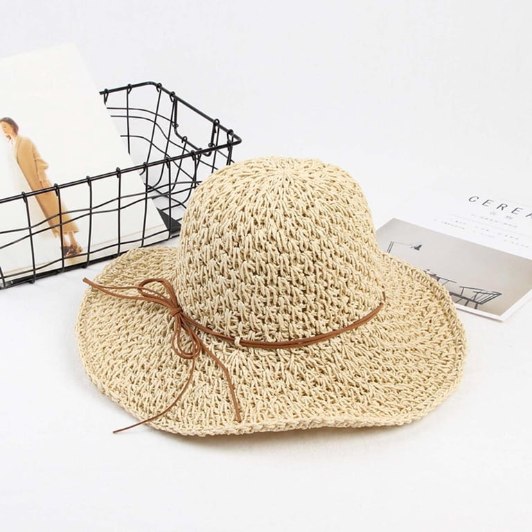 Wide Brim Straw Hat UPF 50 Packable Floppy Sun Hat Women main image 3