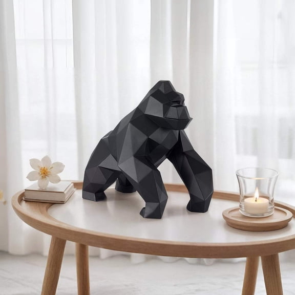 Geometric Ape Sculpture // Matte Black Small