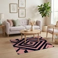 thumbnail image 3 of ODIKA 4'x6' Washable Area Rug Geometric Contemporary Bold Interlocking Maze Grid Pink Abstract Refined for Bedroom, Reading Nook, Pet Friendly & Non-Shedding, 3 of 7