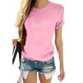 thumbnail image 1 of Avamo Ladies Tops LOVE Letter T-Shirt Short Sleeve Tee Boho Shirt Holiday Tunic Blouse Pink S, 1 of 2